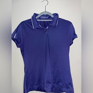Nike Dri-Fit Purple and White Collared Golf Shirt